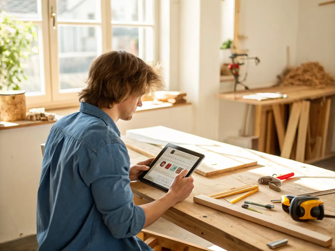 A person participating in a vocational training workshop, learning new skills in a supportive environment. The workshop focuses on practical skills that can aid in reintegration into the workforce.