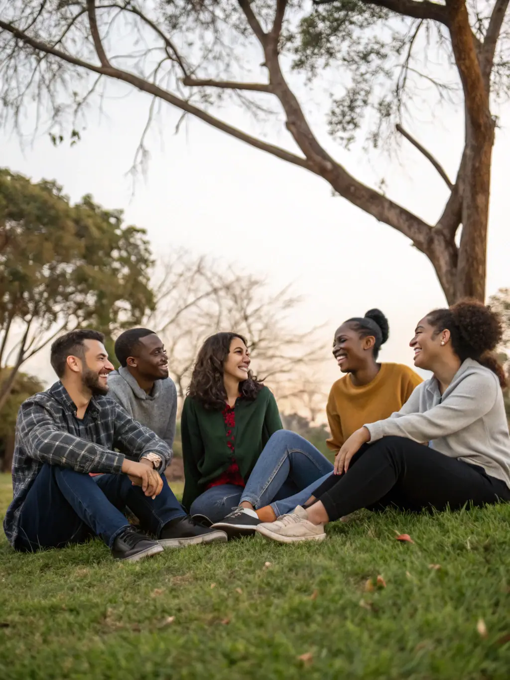 A group of club members laughing and socializing after a shooting session, showcasing the friendly and supportive community at BALL TRAP CLUB CRITOURIEN.